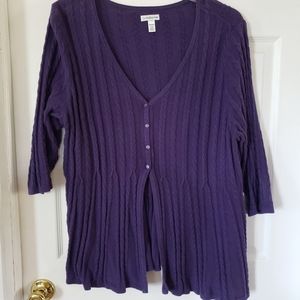 Purple button Cardigan sweater